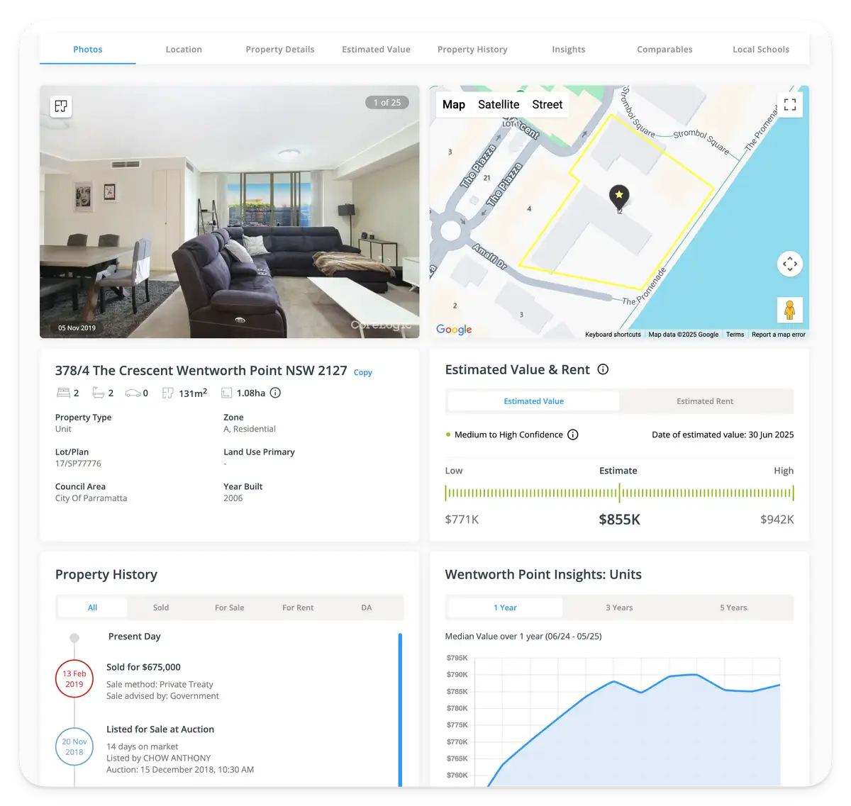 BOQ Property Report Screenshot